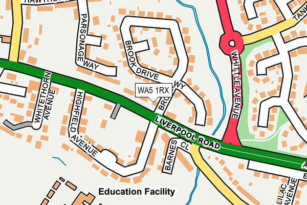 WA5 1RX map - OS OpenMap – Local (Ordnance Survey)