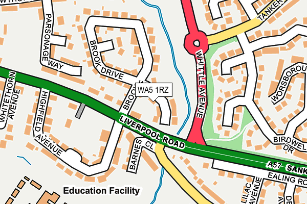 WA5 1RZ map - OS OpenMap – Local (Ordnance Survey)
