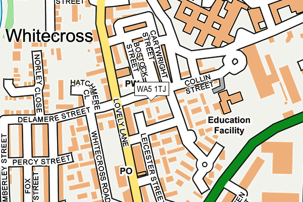 WA5 1TJ map - OS OpenMap – Local (Ordnance Survey)