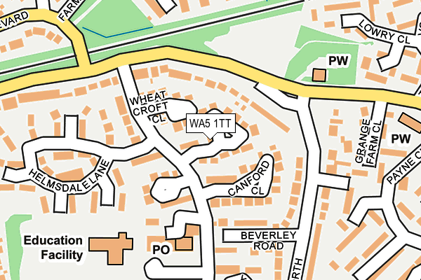 WA5 1TT map - OS OpenMap – Local (Ordnance Survey)