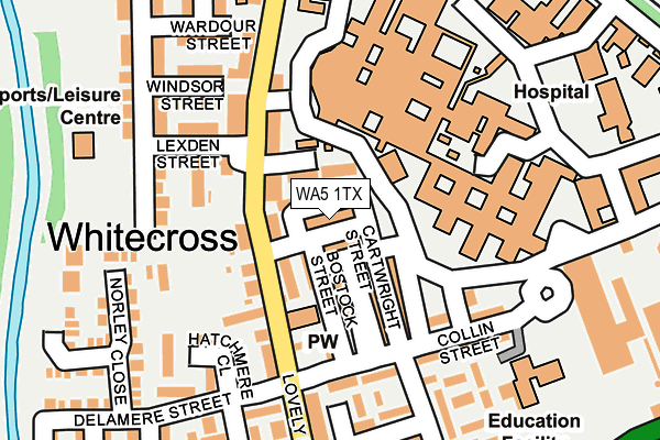 WA5 1TX map - OS OpenMap – Local (Ordnance Survey)