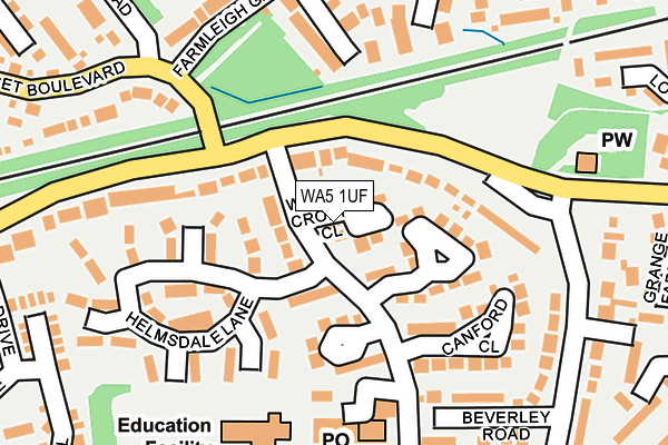 WA5 1UF map - OS OpenMap – Local (Ordnance Survey)