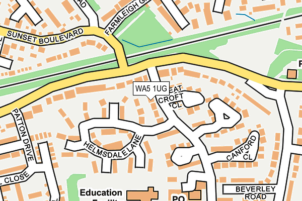 WA5 1UG map - OS OpenMap – Local (Ordnance Survey)
