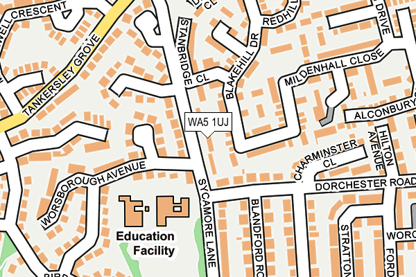 WA5 1UJ map - OS OpenMap – Local (Ordnance Survey)