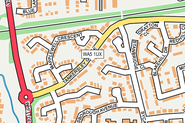 WA5 1UX map - OS OpenMap – Local (Ordnance Survey)