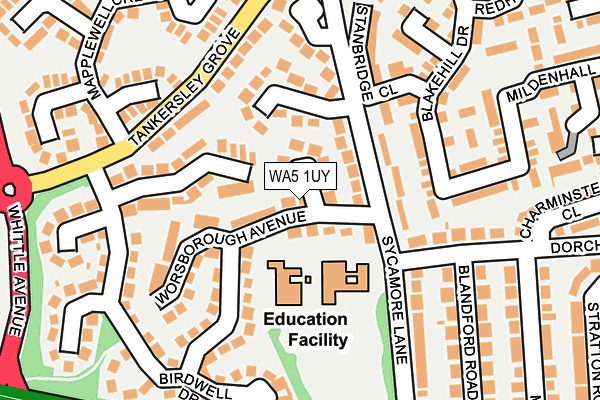 WA5 1UY map - OS OpenMap – Local (Ordnance Survey)