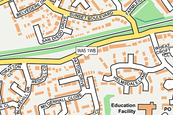 WA5 1WB map - OS OpenMap – Local (Ordnance Survey)