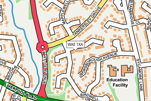 WA5 1XA map - OS OpenMap – Local (Ordnance Survey)