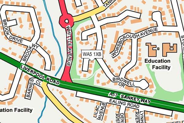 WA5 1XB map - OS OpenMap – Local (Ordnance Survey)