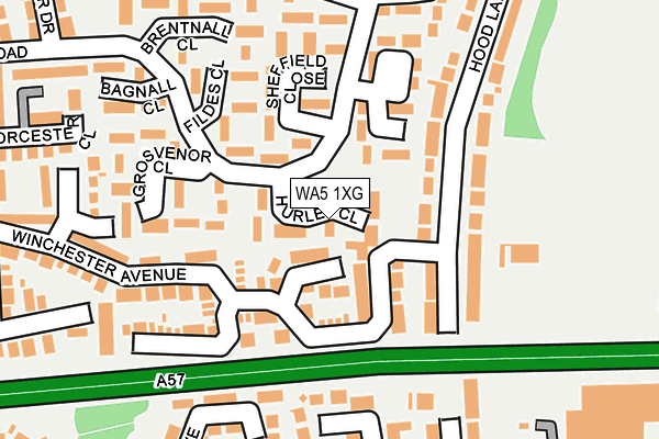 WA5 1XG map - OS OpenMap – Local (Ordnance Survey)