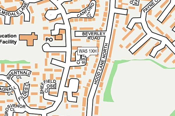 WA5 1XH map - OS OpenMap – Local (Ordnance Survey)
