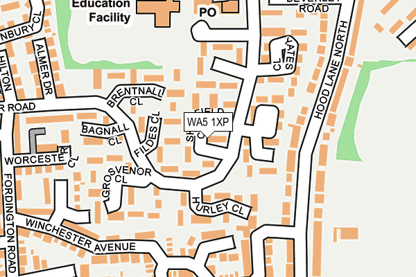 WA5 1XP map - OS OpenMap – Local (Ordnance Survey)
