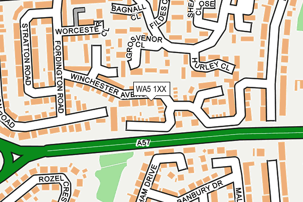 WA5 1XX map - OS OpenMap – Local (Ordnance Survey)