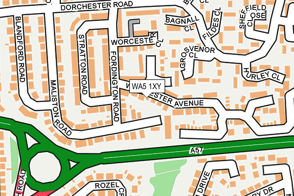 WA5 1XY map - OS OpenMap – Local (Ordnance Survey)