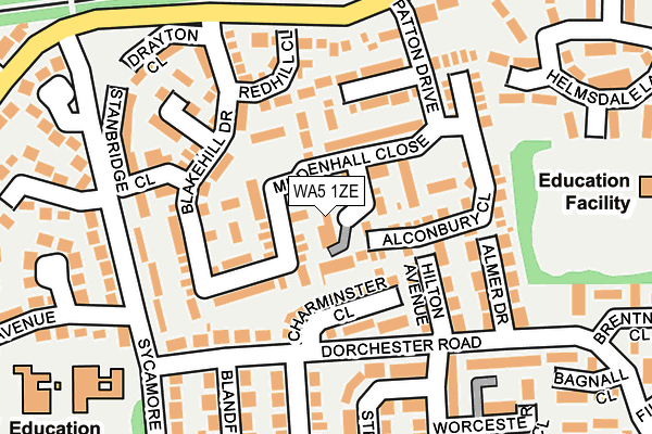 WA5 1ZE map - OS OpenMap – Local (Ordnance Survey)