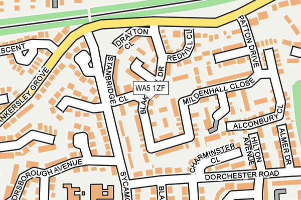 WA5 1ZF map - OS OpenMap – Local (Ordnance Survey)