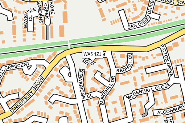WA5 1ZJ map - OS OpenMap – Local (Ordnance Survey)
