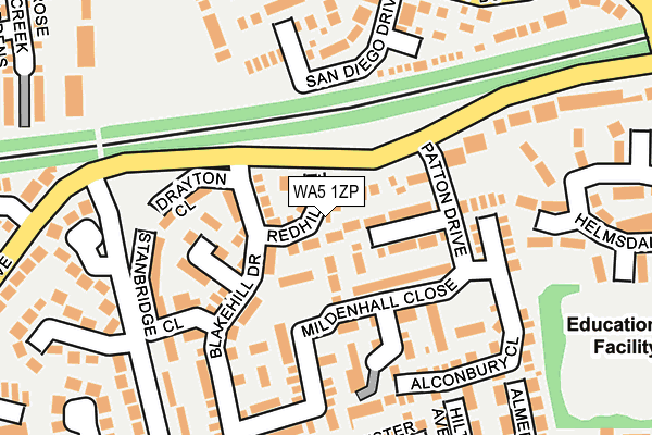 WA5 1ZP map - OS OpenMap – Local (Ordnance Survey)