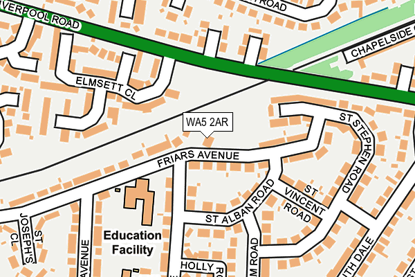 WA5 2AR map - OS OpenMap – Local (Ordnance Survey)