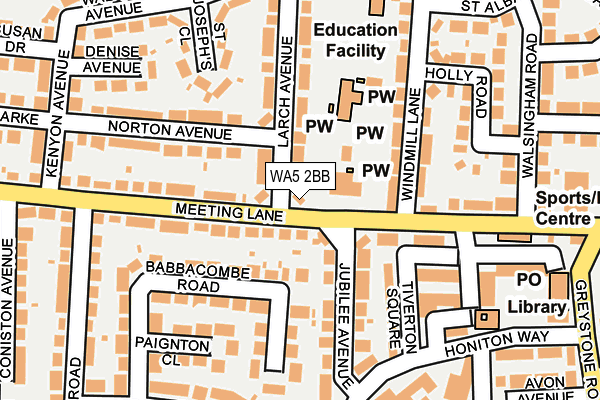 WA5 2BB map - OS OpenMap – Local (Ordnance Survey)