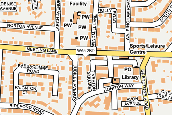 WA5 2BD map - OS OpenMap – Local (Ordnance Survey)