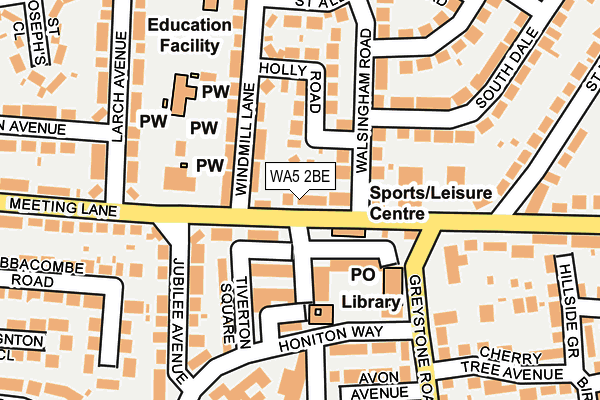 WA5 2BE map - OS OpenMap – Local (Ordnance Survey)