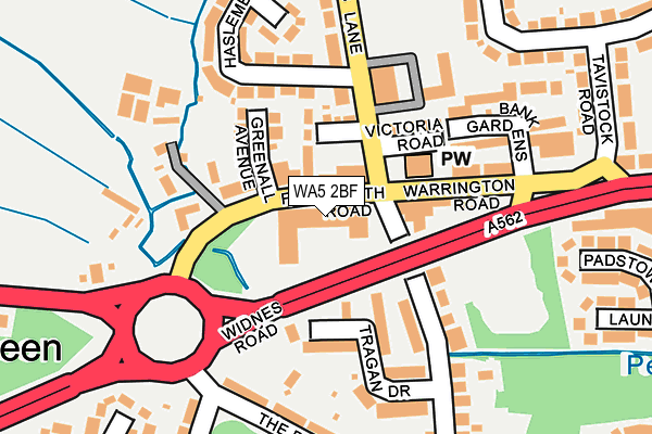 WA5 2BF map - OS OpenMap – Local (Ordnance Survey)