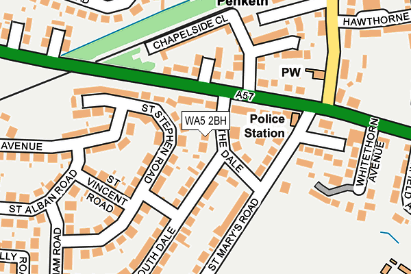 WA5 2BH map - OS OpenMap – Local (Ordnance Survey)