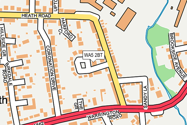 WA5 2BT map - OS OpenMap – Local (Ordnance Survey)