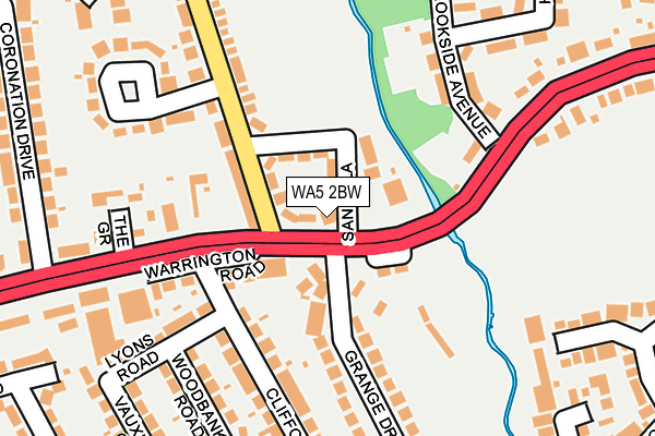WA5 2BW map - OS OpenMap – Local (Ordnance Survey)