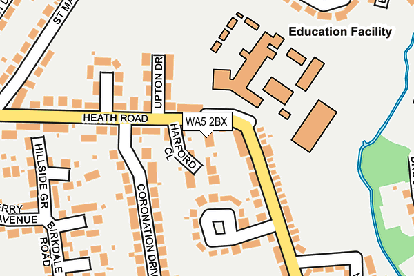 WA5 2BX map - OS OpenMap – Local (Ordnance Survey)