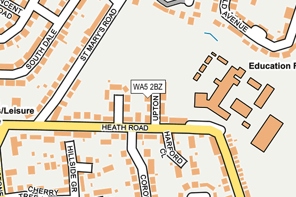 WA5 2BZ map - OS OpenMap – Local (Ordnance Survey)