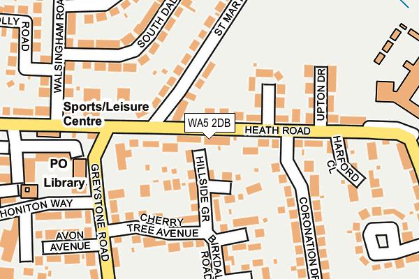 WA5 2DB map - OS OpenMap – Local (Ordnance Survey)