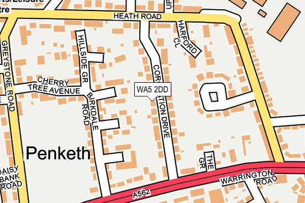 WA5 2DD map - OS OpenMap – Local (Ordnance Survey)