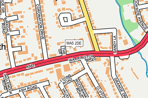 WA5 2DE map - OS OpenMap – Local (Ordnance Survey)