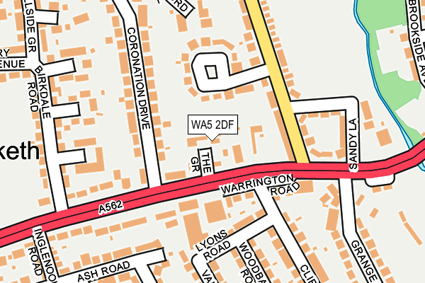 WA5 2DF map - OS OpenMap – Local (Ordnance Survey)