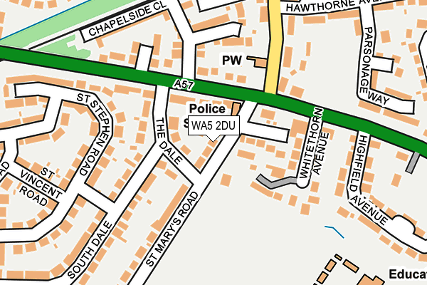 WA5 2DU map - OS OpenMap – Local (Ordnance Survey)