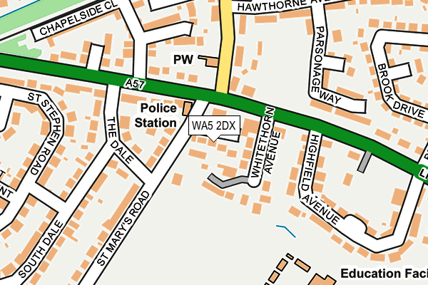 WA5 2DX map - OS OpenMap – Local (Ordnance Survey)