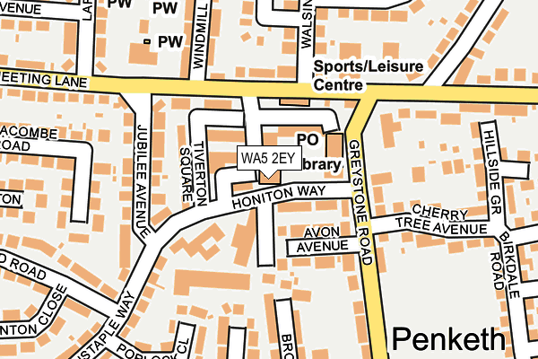 WA5 2EY map - OS OpenMap – Local (Ordnance Survey)