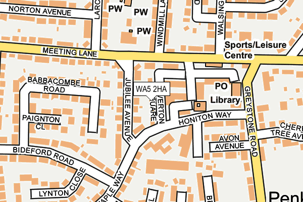 WA5 2HA map - OS OpenMap – Local (Ordnance Survey)