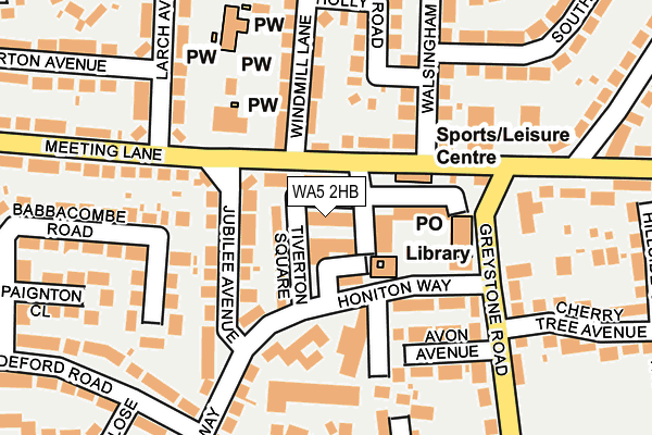 WA5 2HB map - OS OpenMap – Local (Ordnance Survey)