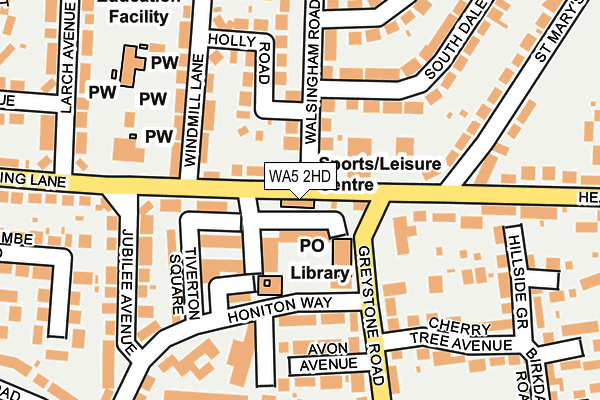 WA5 2HD map - OS OpenMap – Local (Ordnance Survey)