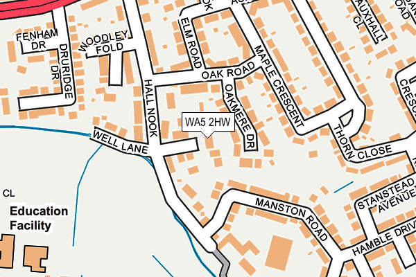 WA5 2HW map - OS OpenMap – Local (Ordnance Survey)