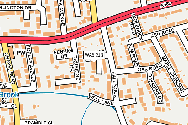 WA5 2JB map - OS OpenMap – Local (Ordnance Survey)