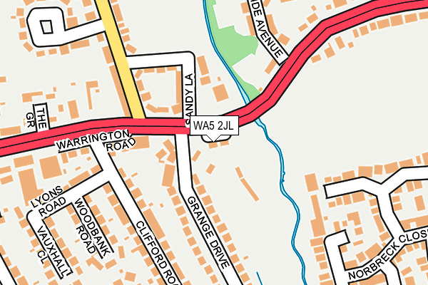 WA5 2JL map - OS OpenMap – Local (Ordnance Survey)