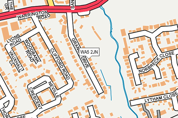 WA5 2JN map - OS OpenMap – Local (Ordnance Survey)