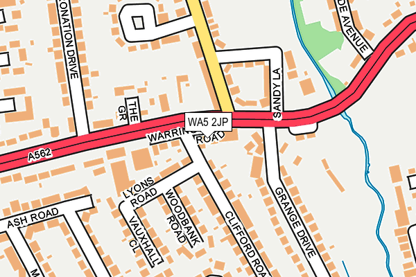 WA5 2JP map - OS OpenMap – Local (Ordnance Survey)