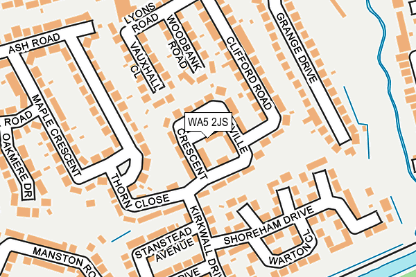 WA5 2JS map - OS OpenMap – Local (Ordnance Survey)