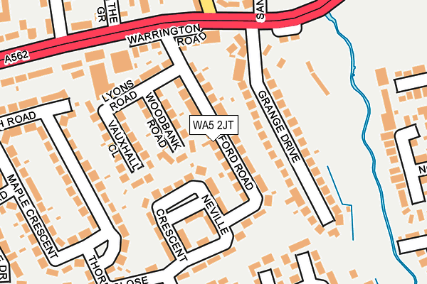 WA5 2JT map - OS OpenMap – Local (Ordnance Survey)