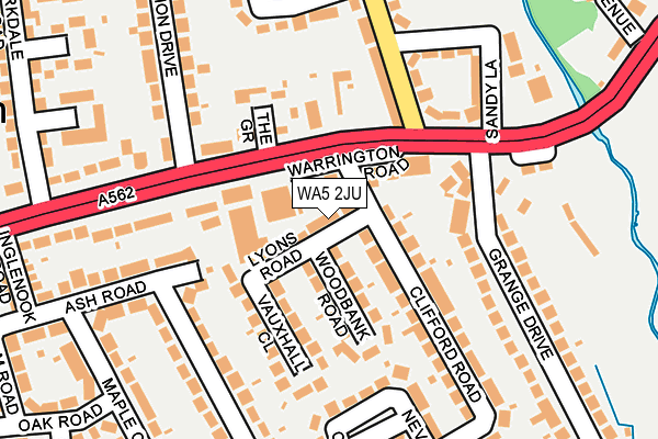 WA5 2JU map - OS OpenMap – Local (Ordnance Survey)